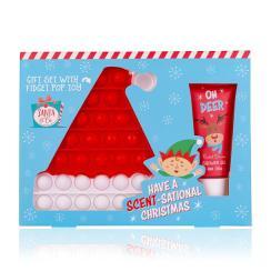 Set da bagno SANTA & CO in confezione regalo, incluso gel doccia da 60 ml, fidget Giocattolo pop, profumo: Frosted Berries