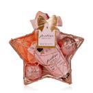 Set da bagno FESTIVE in cestino metallico a forma di stella, inclusa lozione per mani e corpo da 50 ml, 2 fizzer da bagno da 40